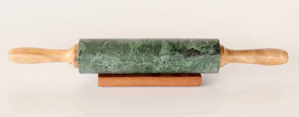 Green Marble Rolling Pin Wooden Handle